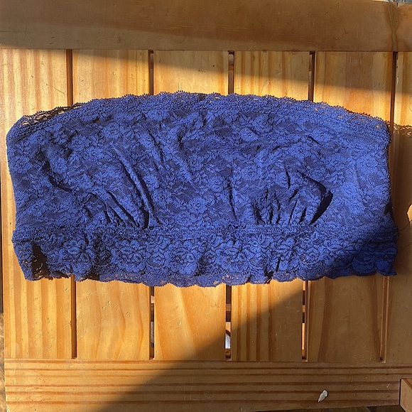 PINK Victoria's Secret Other - 🦋 Victoria’s Secret PINK, Size Large, Color Blue, Floral Pattern, Lace Bandeau